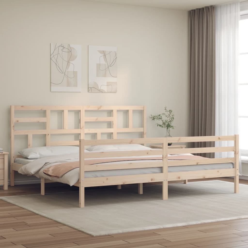 Rám Postele S Čelem Super King Size Masivní Dřevo