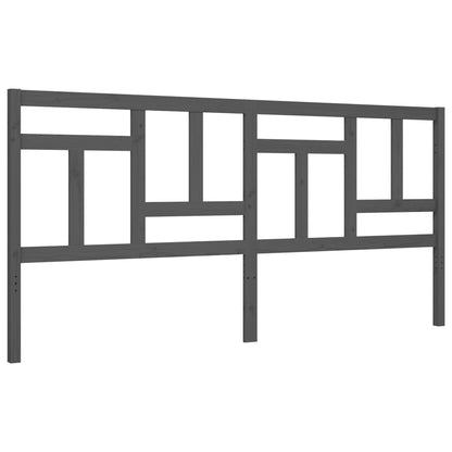 Rám Postele S Čelem Šedý 200 X 200 Cm Masivní Dřevo