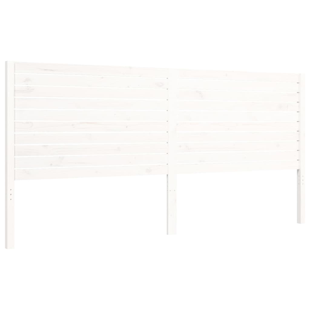 Rám Postele S Čelem Bílý 200 X 200 Cm Masivní Dřevo