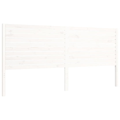 Rám Postele S Čelem Bílý 200 X 200 Cm Masivní Dřevo