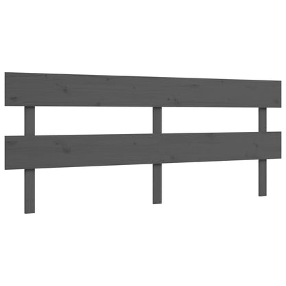 Rám Postele S Čelem Šedý 200 X 200 Cm Masivní Dřevo