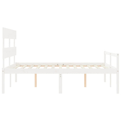 Postel S Čelem Pro Seniory Bílý 160X200 Cm Masivní Dřevo