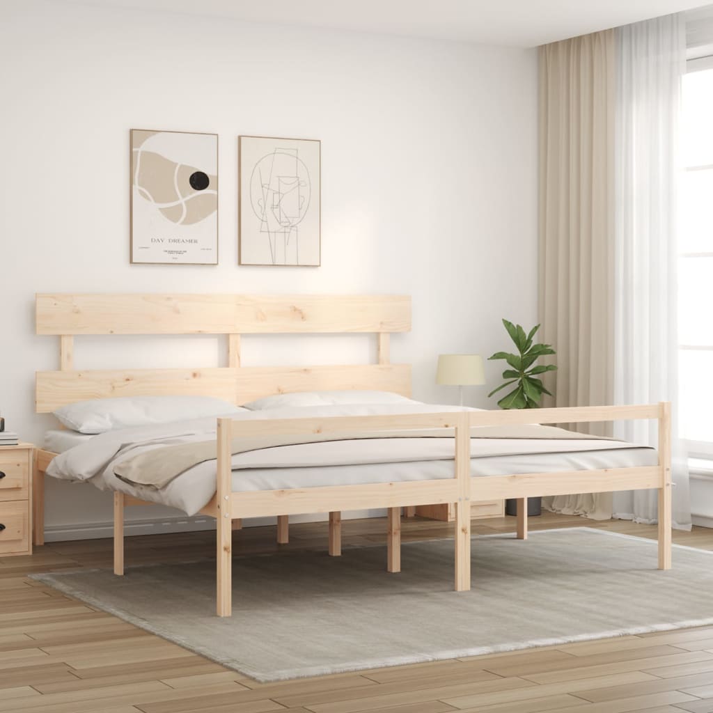 Postel S Čelem Pro Seniory Super King Size Masivní Dřevo