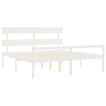 Postel S Čelem Pro Seniory Bílý 200X200 Cm Masivní Dřevo