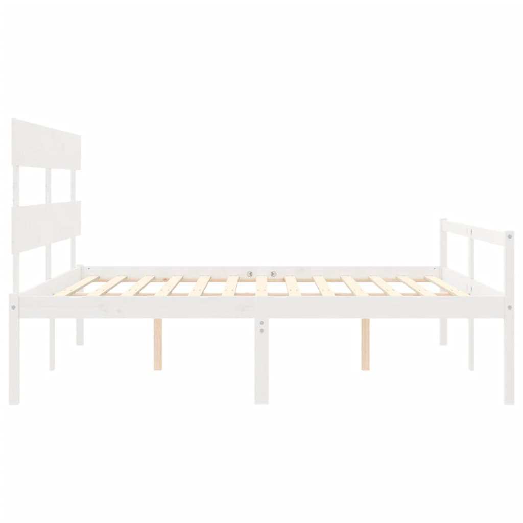 Postel S Čelem Pro Seniory Bílý 200X200 Cm Masivní Dřevo