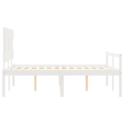 Postel S Čelem Pro Seniory Bílý 140X190 Cm Masivní Dřevo