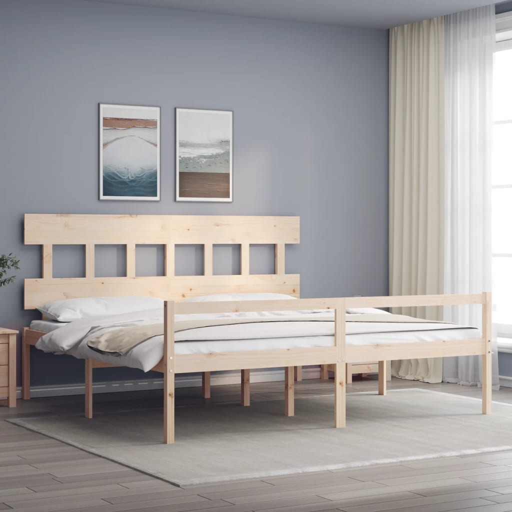 Postel S Čelem Pro Seniory 200X200 Cm Masivní Dřevo