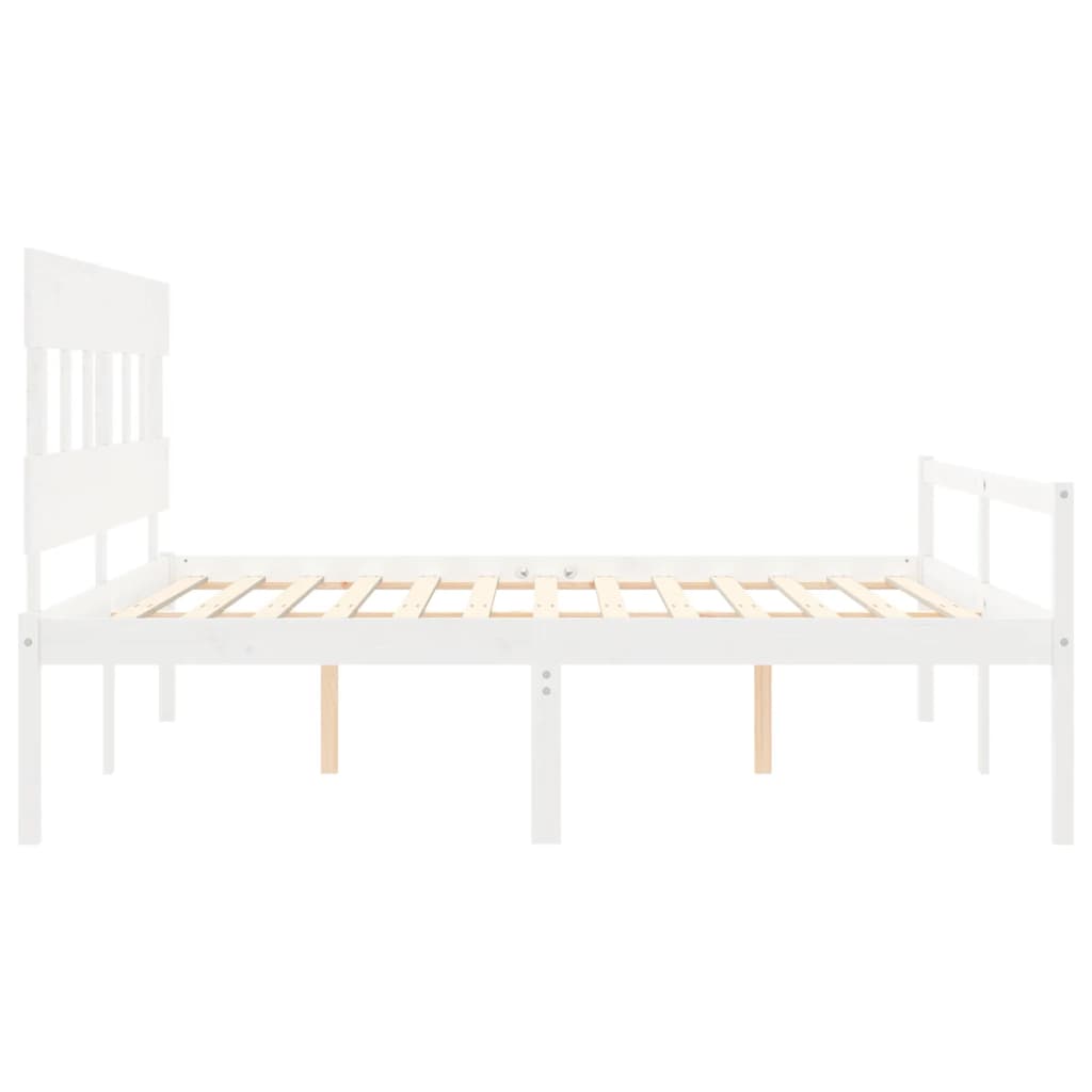 Postel S Čelem Pro Seniory Bílý 200X200 Cm Masivní Dřevo