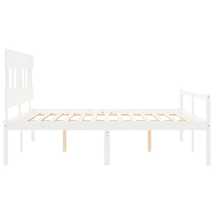 Postel S Čelem Pro Seniory Bílý 200X200 Cm Masivní Dřevo
