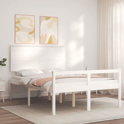Postel S Čelem Pro Seniory Bílý 140X190 Cm Masivní Dřevo
