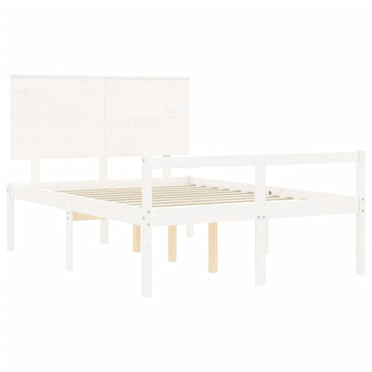 Postel S Čelem Pro Seniory Bílý 140X190 Cm Masivní Dřevo