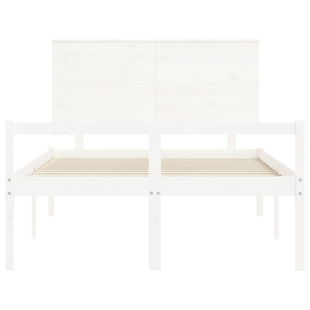 Postel S Čelem Pro Seniory Bílý 140X190 Cm Masivní Dřevo