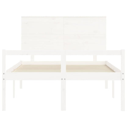 Postel S Čelem Pro Seniory Bílý 140X190 Cm Masivní Dřevo