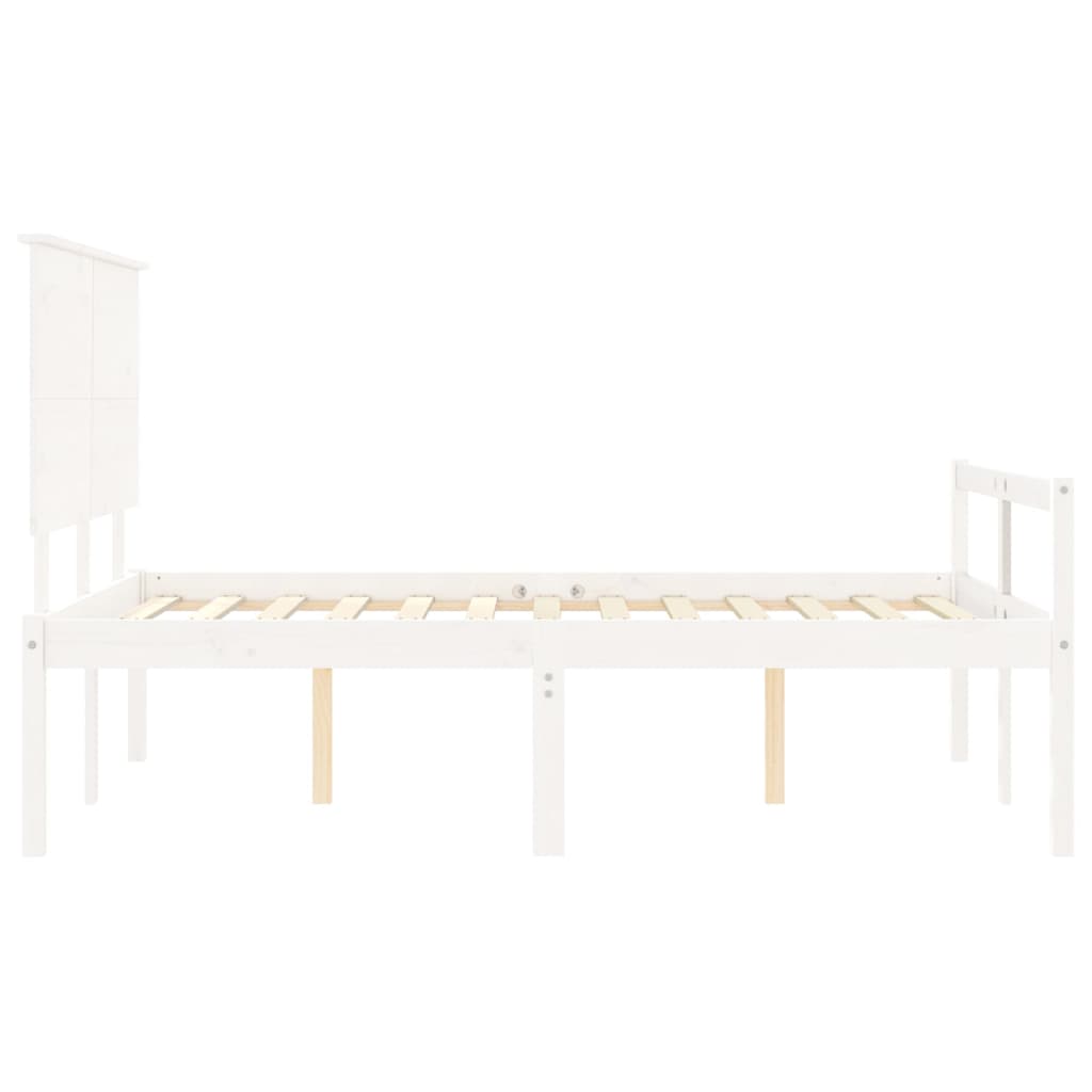Postel S Čelem Pro Seniory Bílý 140X190 Cm Masivní Dřevo