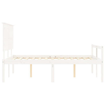 Postel S Čelem Pro Seniory Bílý 140X190 Cm Masivní Dřevo