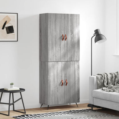 Skříň Highboard Betonově Šedá 69,5X34X180 Cm Kompozitní Dřevo