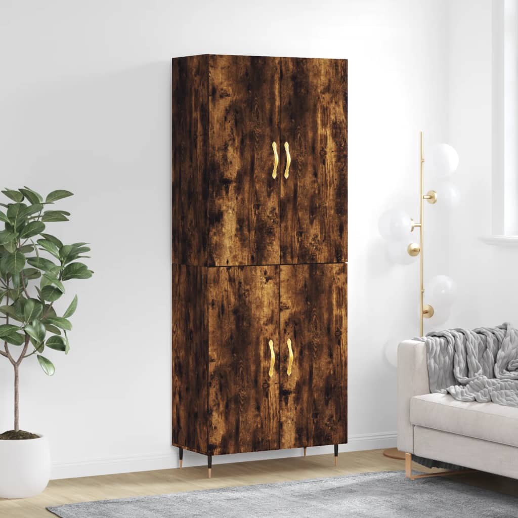 Skříň Highboard Šedá Sonoma 69,5 X 34 X 180 Cm Kompozitní Dřevo