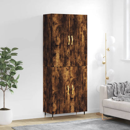 Skříň Highboard Šedá Sonoma 69,5 X 34 X 180 Cm Kompozitní Dřevo