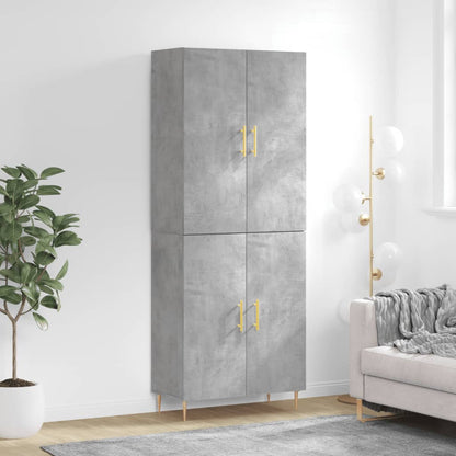 Skříň Highboard Betonově Šedá 69,5X34X180 Cm Kompozitní Dřevo