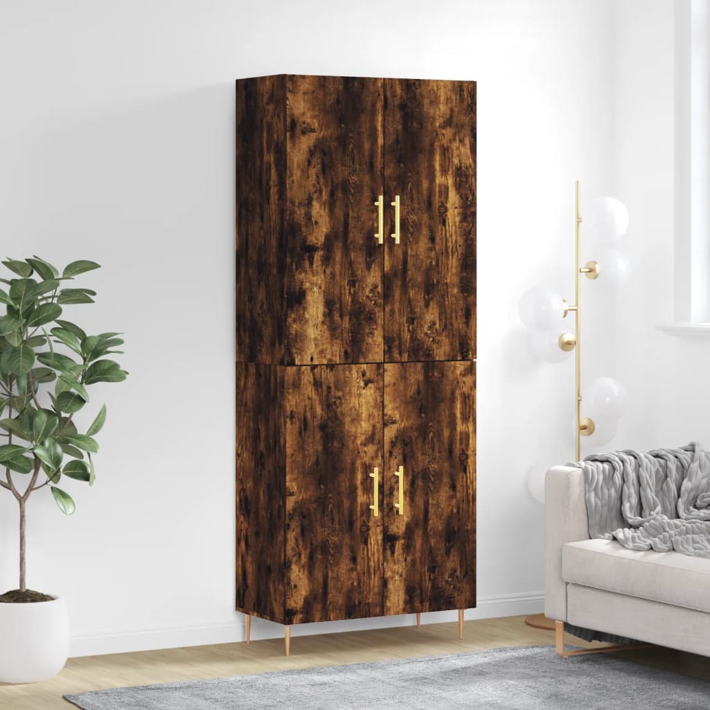 Skříň Highboard Betonově Šedá 69,5X34X180 Cm Kompozitní Dřevo