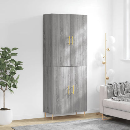 Skříň Highboard Betonově Šedá 69,5X34X180 Cm Kompozitní Dřevo