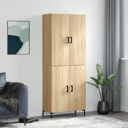 Skříň Highboard 69,5 X 34 X 180 Cm Kompozitní Dřevo