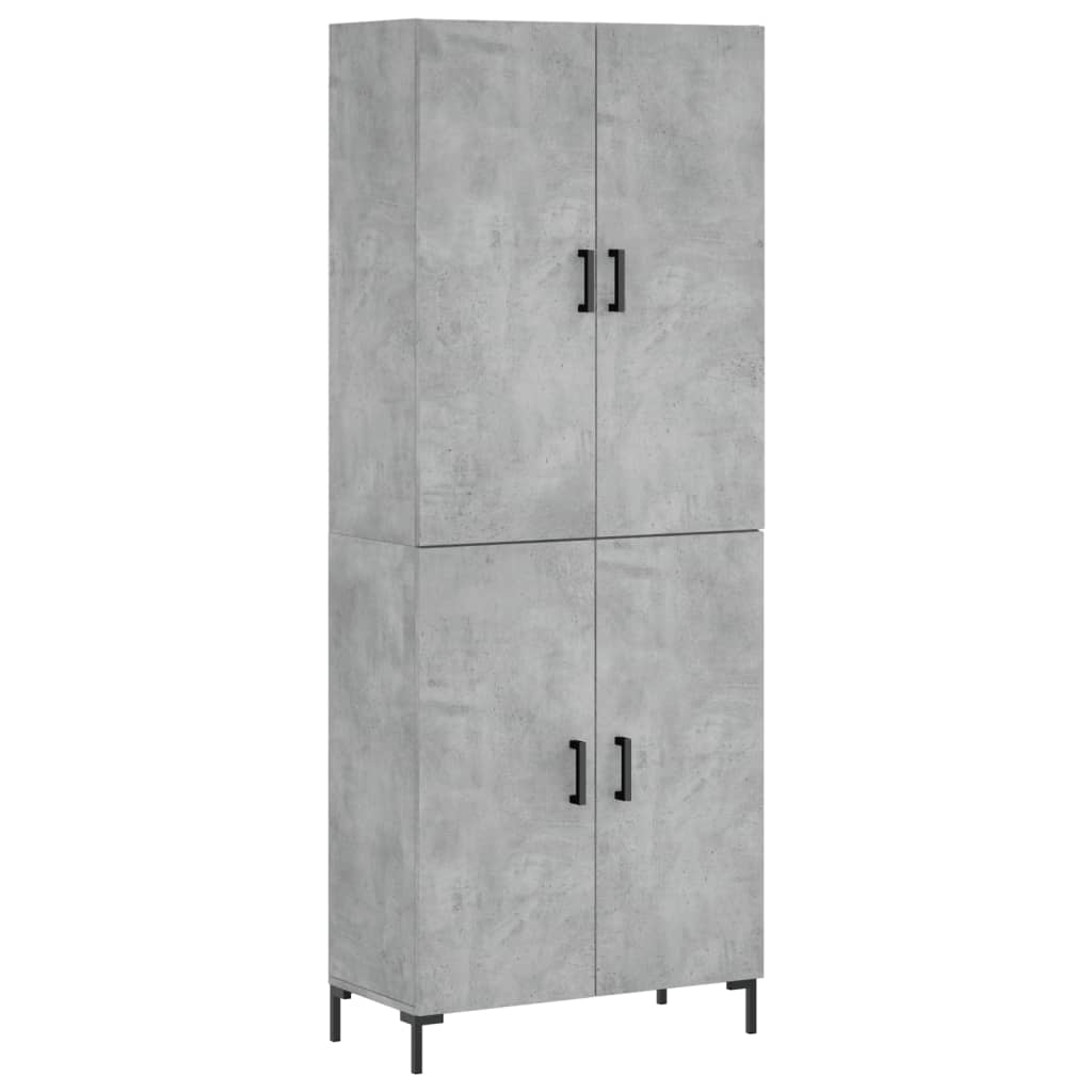 Skříň Highboard Betonově Šedá 69,5X34X180 Cm Kompozitní Dřevo