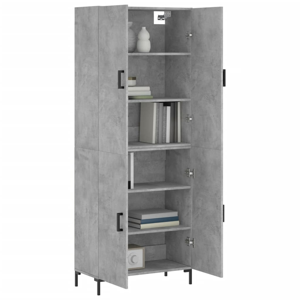 Skříň Highboard Betonově Šedá 69,5X34X180 Cm Kompozitní Dřevo