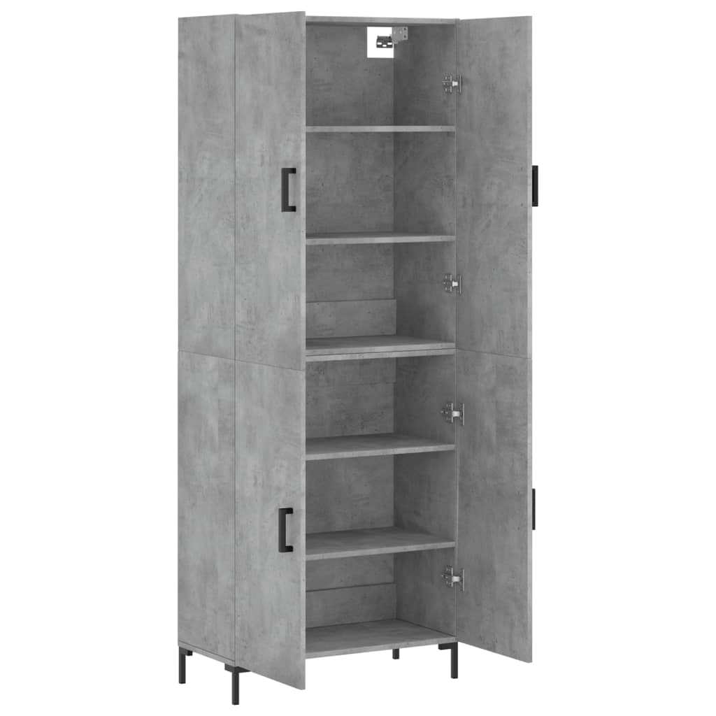 Skříň Highboard Betonově Šedá 69,5X34X180 Cm Kompozitní Dřevo