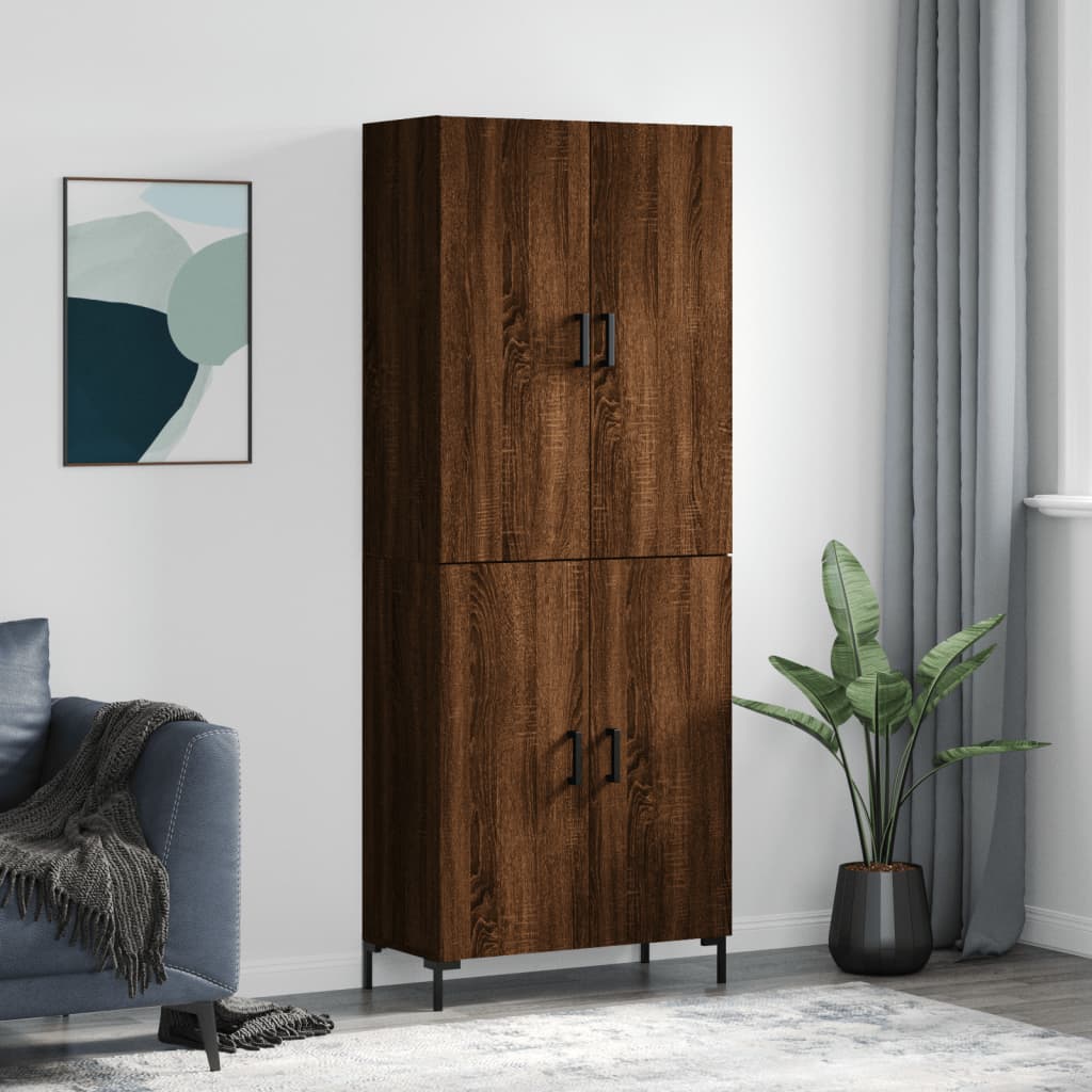 Skříň Highboard 69,5 X 34 X 180 Cm Kompozitní Dřevo