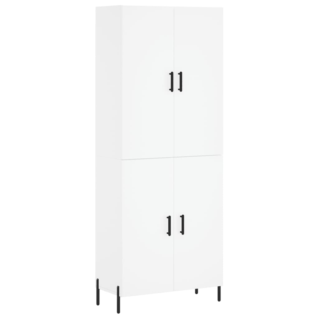 Skříň Highboard Bílá 69,5 X 34 X 180 Cm Kompozitní Dřevo