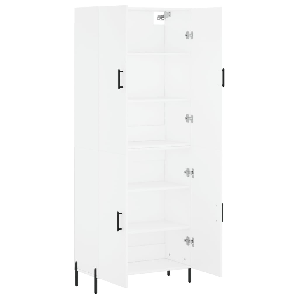 Skříň Highboard Bílá 69,5 X 34 X 180 Cm Kompozitní Dřevo