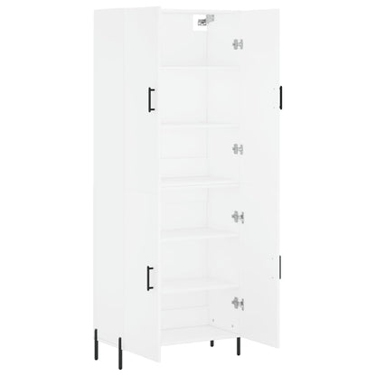 Skříň Highboard Bílá 69,5 X 34 X 180 Cm Kompozitní Dřevo