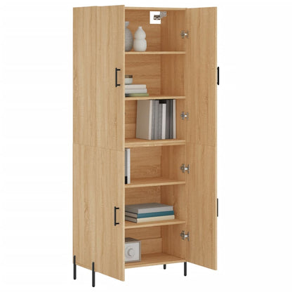 Skříň Highboard Dub Sonoma 69,5 X 34 X 180 Cm Kompozitní Dřevo