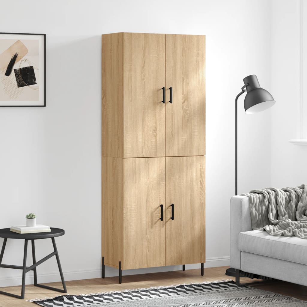 Skříň Highboard Dub Sonoma 69,5 X 34 X 180 Cm Kompozitní Dřevo