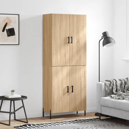 Skříň Highboard Dub Sonoma 69,5 X 34 X 180 Cm Kompozitní Dřevo