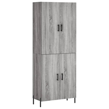 Skříň Highboard Šedá Sonoma 69,5 X 34 X 180 Cm Kompozitní Dřevo