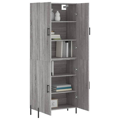Skříň Highboard Šedá Sonoma 69,5 X 34 X 180 Cm Kompozitní Dřevo