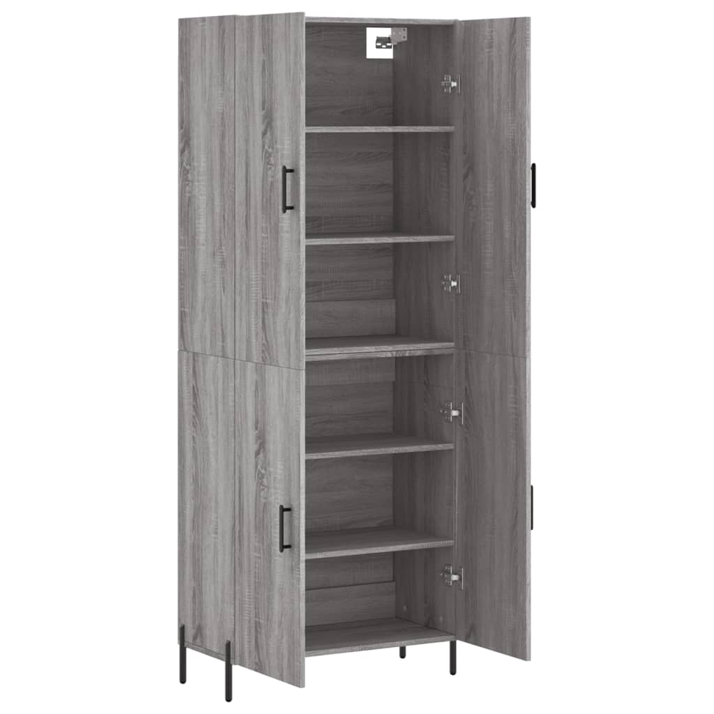 Skříň Highboard Šedá Sonoma 69,5 X 34 X 180 Cm Kompozitní Dřevo