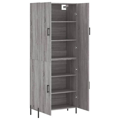 Skříň Highboard Šedá Sonoma 69,5 X 34 X 180 Cm Kompozitní Dřevo