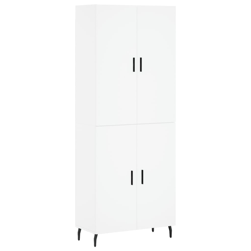 Skříň Highboard Bílá 69,5 X 34 X 180 Cm Kompozitní Dřevo