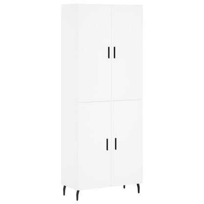 Skříň Highboard Bílá 69,5 X 34 X 180 Cm Kompozitní Dřevo