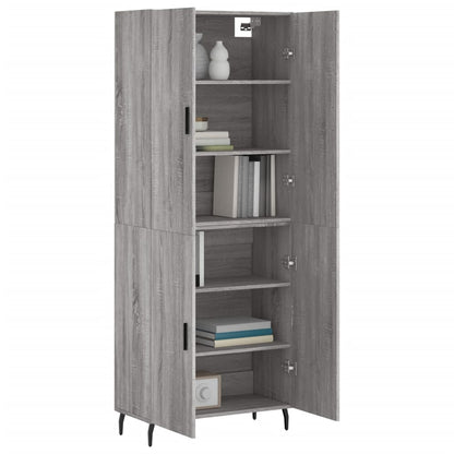 Skříň Highboard Šedá Sonoma 69,5 X 34 X 180 Cm Kompozitní Dřevo