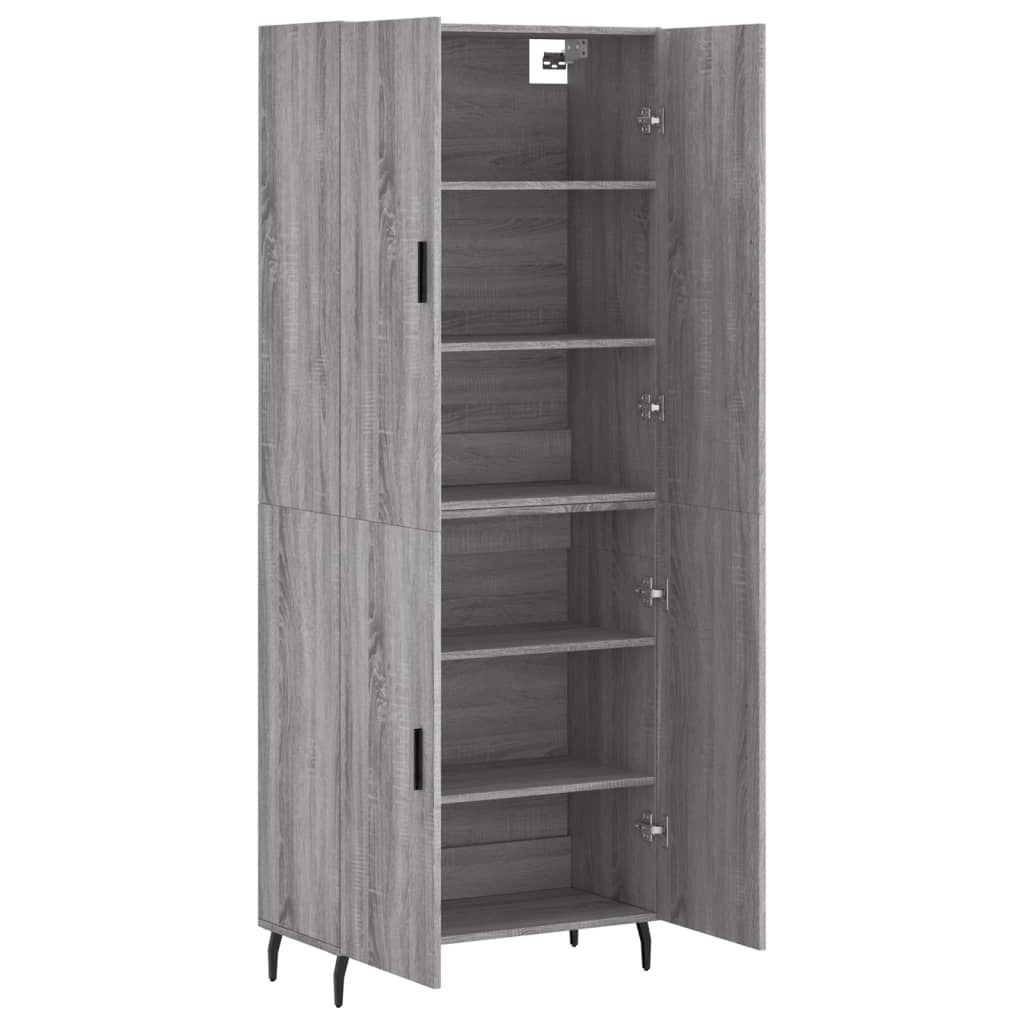 Skříň Highboard Šedá Sonoma 69,5 X 34 X 180 Cm Kompozitní Dřevo