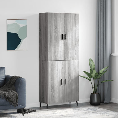Skříň Highboard Šedá Sonoma 69,5 X 34 X 180 Cm Kompozitní Dřevo