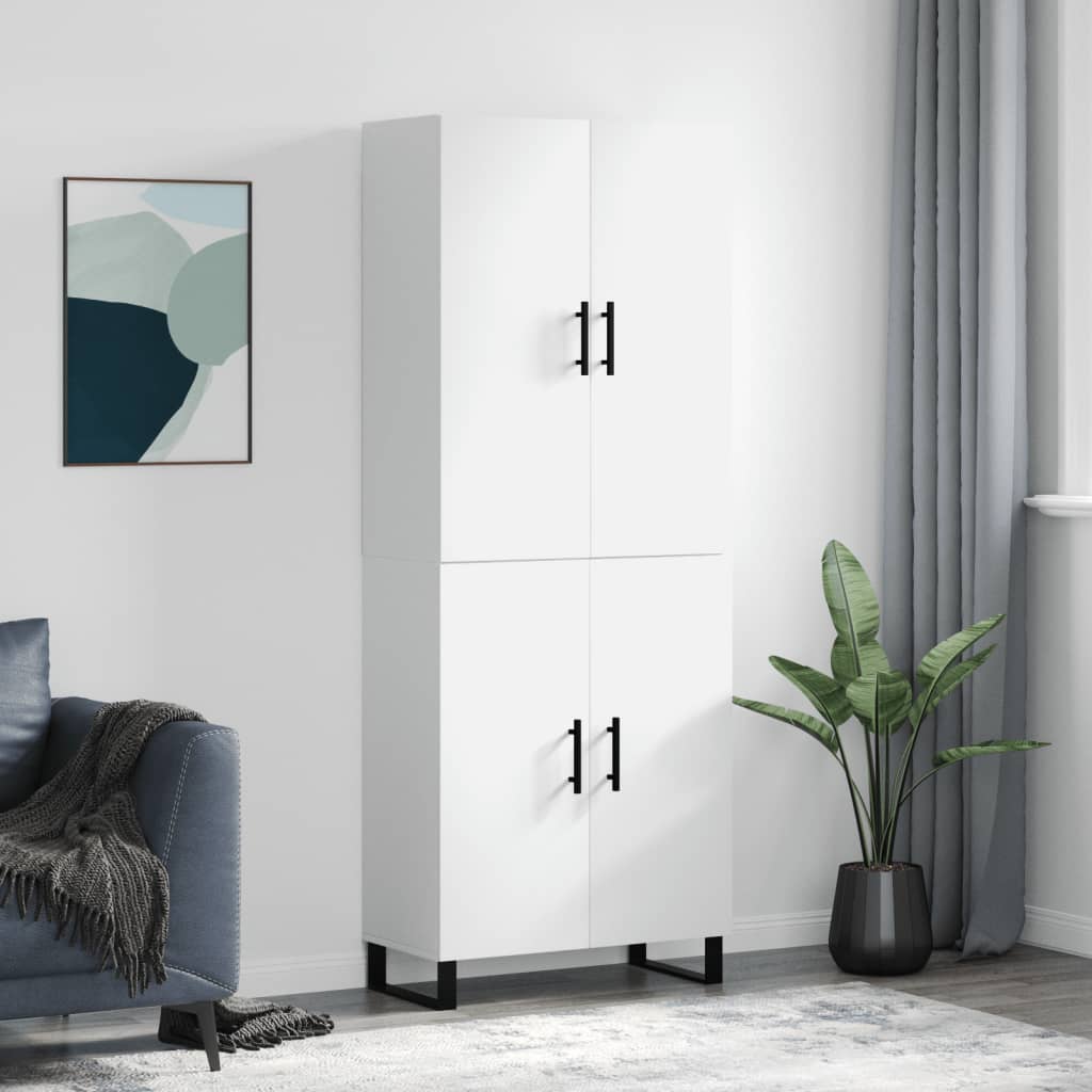 Skříň Highboard Betonově Šedá 69,5X34X180 Cm Kompozitní Dřevo