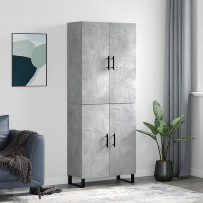Skříň Highboard Betonově Šedá 69,5X34X180 Cm Kompozitní Dřevo