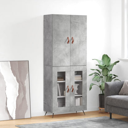 Skříň Highboard Betonově Šedá 69,5X34X180 Cm Kompozitní Dřevo