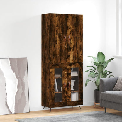 Skříň Highboard Betonově Šedá 69,5X34X180 Cm Kompozitní Dřevo