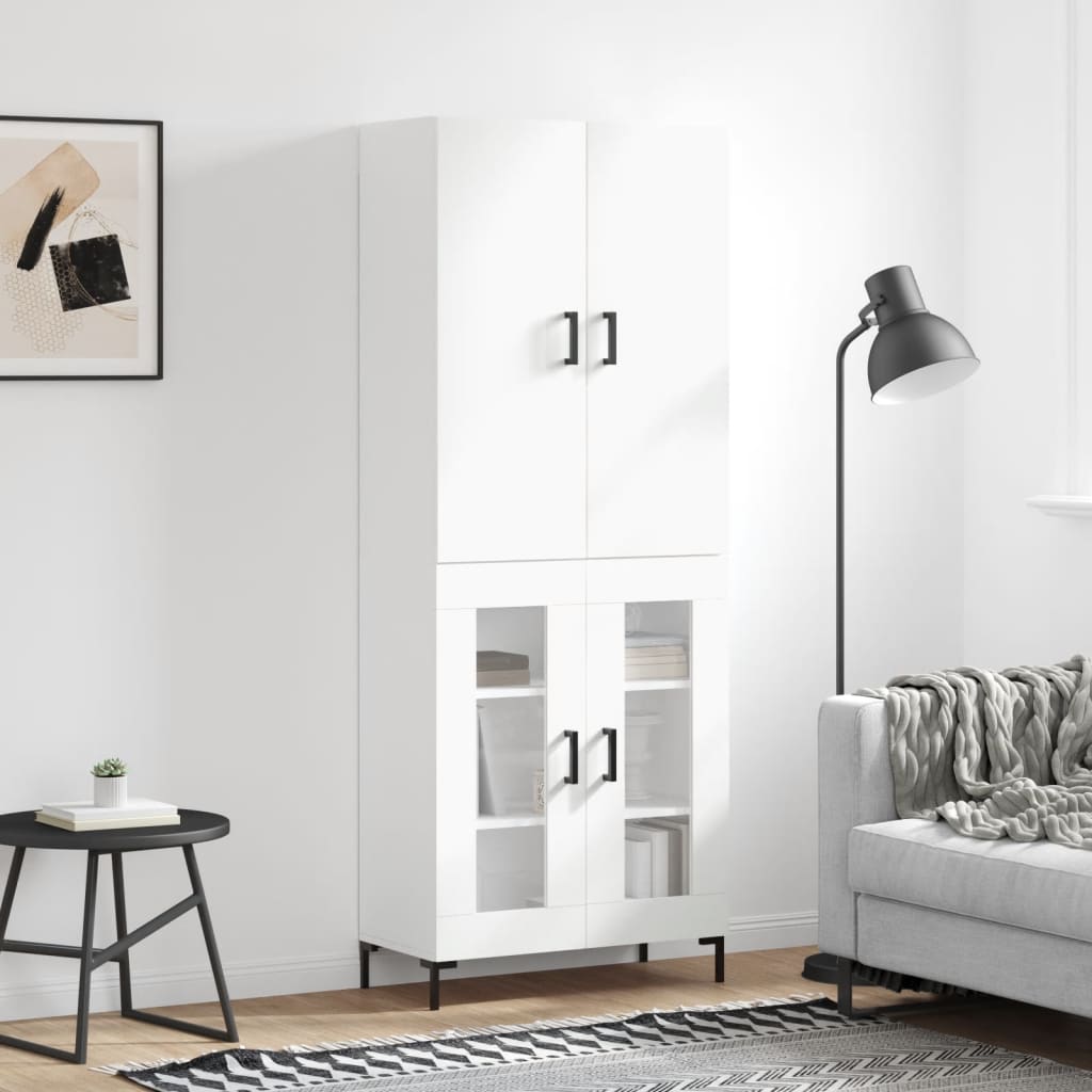 Skříň Highboard 69,5 X 34 X 180 Cm Kompozitní Dřevo